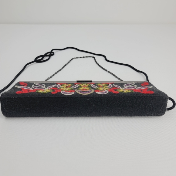 Kate Landry Embroidered black Vintage clutch - Picture 4 of 10